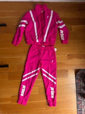 NEW Prince Hot Pink and White Track Jacket and Pants Set